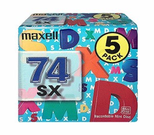 maxell 音楽用MD(ミニディスク) 74分 5枚 SXMD-74.5P(中古品)