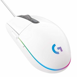 Logicool G(ロジクール G) ゲーミングマウス 有線 G203 ホワイト LIGHTSYNC(中古品)