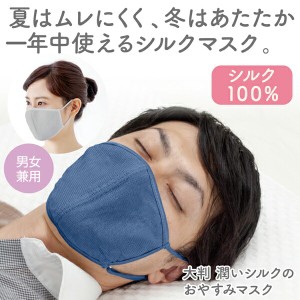 シルクマスク マスク 洗える 潤い 保湿 快眠 グッズ 寝る時用 就寝 用 肌に優しい 布マスク 大判潤いシルクのおやすみマスク(ポーチ付き)