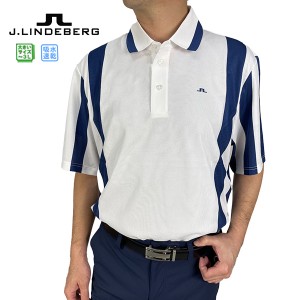 ポイント10倍 ゴルフウェア 24春夏 半袖シャツ ポロシャツ 吸水 速乾 J.リンドバーグ 071-21447 メンズ