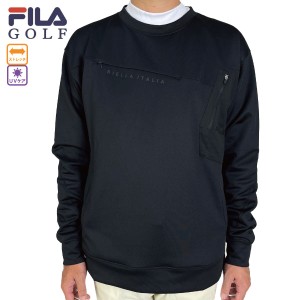 セール フィラゴルフ メンズ クルーネックスウェット 782461 長袖 スウェット UVカット ストレッチ 大きなサイズ FILA FILA GOLF