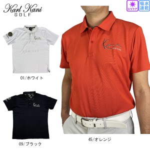 セール ゴルフウェア カールカナイゴルフ シャイニーベーシックポロシャツ 232KG1200 大きいサイズ有 半袖ポロシャツ メンズ  ゴルフウエ