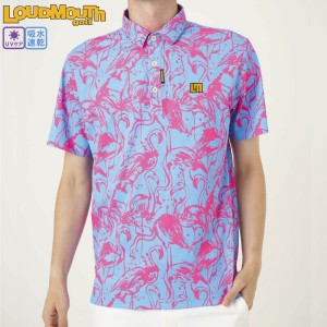 セール ラウドマウス メンズ 半袖ポロシャツ 772600-340 フラミンゴズブルーネオン Flamingos Blue Neon 大きいサイズ有 吸汗速乾 UV素材