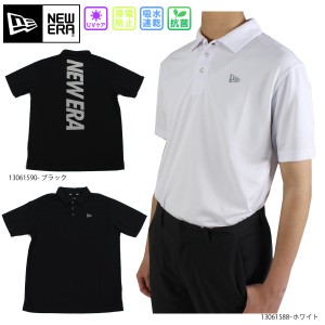 ニューエラ 半袖　ポロシャツ　メンズ　13061588　13061590　 大きいサイズ有 ホワイト　ブラック　NEWERA GOLFウェア　UVカット　抗菌　