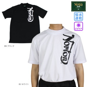 セール  ノートンゴルフ ドライ UVカット ハイネック タテ ロゴ Tシャツ 222NN1000 吸水速乾 UVカット 大きいサイズ有 Norton Golf 半袖