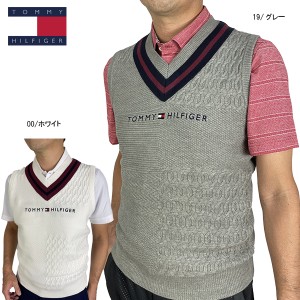 セール SALE トミーヒルフィガー メンズ ロゴニットベストTHMA264 保温 大きいサイズ有 TOMMY HILFIGER GOLF ゴルフウェア