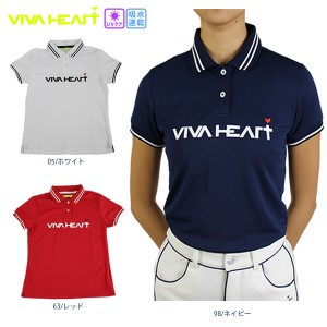 【春夏40％・50％OFF】　ビバハート レディース シンプルロゴ半袖ポロシャツ 012-22340 トップス VIVA HEART UVケア 吸水速乾