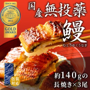 うなぎ 鰻 国産 鹿児島県産 約140g×3尾 化粧箱入り ギフト プレゼント 鰻師 無投薬