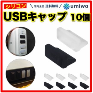 USBキャップ メス 10個セット 黒 透明 2色 小型 USB端子 保護 ホコリ防止 シンプル機能 USB カバー パソコン テレビ 防塵 USB キャップ 