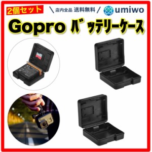 Gopro バッテリーケース 2個セット ゴープロ HERO オスモアクション DJI Osmo Action 収納ケース 充電池ケース microSDカード 予備 携帯 
