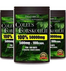 3袋セット フォースコリー コレウスフォルスコリ 100％ 合計150000mg 300カプセル 300日分 1粒500mg コレウス フォルスコリ ダイエットサ