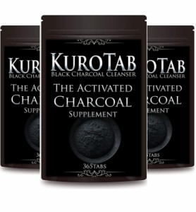 【3袋セット】 1年分 KUROTAB チャコールクレンズ 炭ダイエット サプリ 365粒 竹炭 赤松炭 活性炭 コンブチャ 22種/405億個の乳酸菌 75種