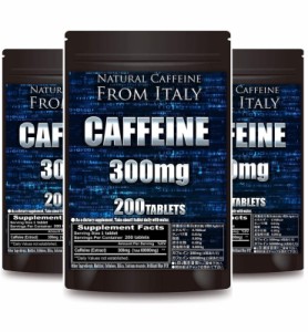 【3袋セット】カフェイン 300mg 錠剤 型 サプリメント 200錠 1袋カフェイン60000mg含有 DIORYS&CO.