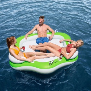 3人用サマーアイランド 海遊び 水遊び 快速エアバルブ プールパーティー 大人用浮き輪 子供用浮き輪 強い浮力 海水浴 プール 浮き輪