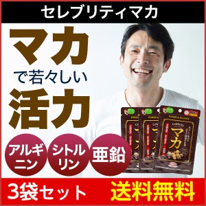 亜鉛　セレブリティ マカ 90粒30日分×3袋セット/セット割引14%OFF/若々しい男性の活力を！アルギニン・シトルリン/サプリメント【送料無