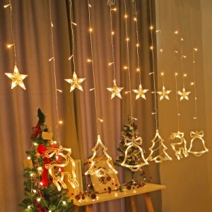 LED電飾 クリスマス イルミネーション イルミネーションライト 装飾ライト 3.5m 126灯 クリスマスツリー ベル トナカイ 乾電池式 飾り 室