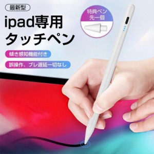 最新型 タッチペン スタイラスペン 高感度 傾き感知 iPad ペンシル 磁気吸着充電 誤動作防止 パームリジェクション機能 交換用ペン先付き