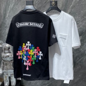 Chrome Hearts クロムハーツ Ｔシャツ 半袖カットソー メンズ レディース トップス プリント 並行輸入品 男女兼用 ホワイト ブラック