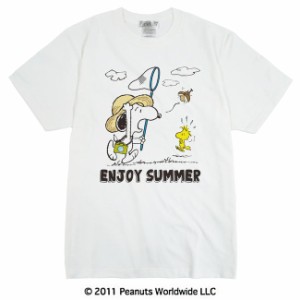 スヌーピー SNOOPY PEANUTS ウッドストック woodstock　半袖 Tシャツ 夏 Summer カブトムシ 麦わら帽子 多色展開 家族お揃い レディース 