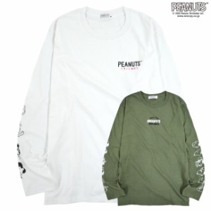 スヌーピー　プリント長袖Tシャツ