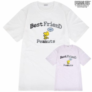 スヌーピー ウッドストック Tシャツ 半袖 刺繍 トップス SNOOPY PEANUTS