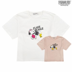 スヌーピー ウッドストック クロップド Tシャツ 半袖 トップス プリント ミニ丈 ミニT チビT SNOOPY PEANUTS