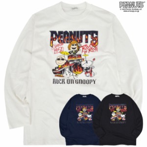 スヌーピー ピーナッツ 長袖 ロックオンスヌーピー Tシャツ 春夏秋 バンド snoopy