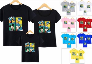 親子コーデTシャツ ディズニー キャラTシャツ ミッキーマウス  ドナルドダック半袖Tシャツ プリントTシャツ 可愛い トップス　Disney 親