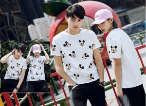 ディズニー Ｔ-shirt Tシャツ Disney トップス　ペアルック カップル 恋人  ミッキーマウス  男女兼用 お揃い  カジュアル Mickey 夏  M