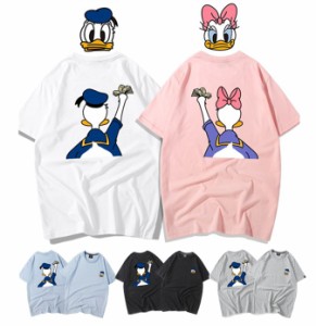 ディズニー 半袖Tシャツ Tee ドナルドダック デイジーダック プリントtシャツ キャラTシャツ Ｔ-shirt 大きいサイズ トップス ペアルック