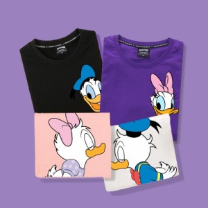 7色　ディズニー 半袖Tシャツ Tee ドナルドダック デイジーちゃん プリントtシャツ キャラTシャツ Ｔ-shirt 大きいサイズ トップス ペア