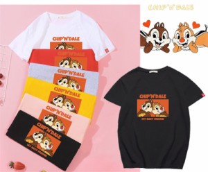 5色●2タイプ　ディズニー 半袖Tシャツ 綿100％ チップとデール チプデル コットンtシャツ キャラTシャツ Ｔ-shirt 大きいサイズ トップ