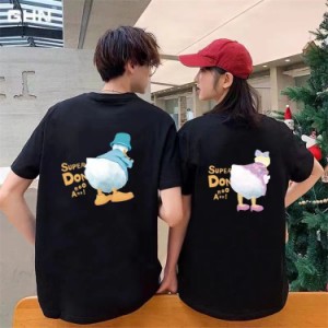 6色●2タイプ ディズニー 半袖Tシャツ 綿100％ ドナルドダック デイジーダック コットンtシャツ　Ｔ-shirt 大きいサイズ トップス ペアル