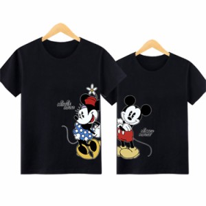 8色●2タイプ　ディズニー 半袖Tシャツ ミッキーマウス ミニーマウス ティーシャツ プリント　キャラTシャツ 大きいサイズ トップス ペア