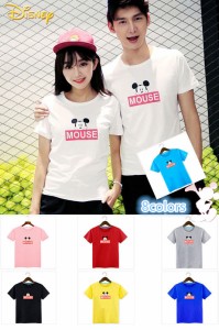 ディズニー ミッキー 半袖Tシャツ キャラTシャツ Mickey Disney トップス ペアルック カップル 恋人  ユニセックス　男女兼用 お揃い カ