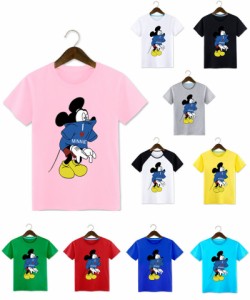 ディズニー 可愛いミッキー半袖Tシャツ キャラTシャツ Mickey DisneyＴ-shirt トップス ペアルック カップル 恋人 ユニセックス　男女兼