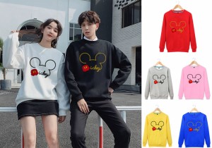 ディズニー パーカー Disney スウェット　恋人 トレーナー ミッキーマウス 男女兼用 お揃い 裏起毛 トップス カジュアル Mickey 厚手/薄