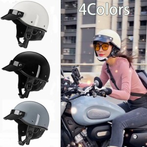 送料無料 バイクヘルメット ポリスヘルメット レトロハーレー 半帽 半キャップ つば付き ハーフヘルメット 軽量 通気性良い 人気 男女兼