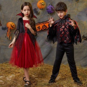 ハロウィン 衣装 男の子 女の子 コスプレ 子供 Halloween 変装 コスチューム ケープ風 ロングドレス 花嫁 ゾンビ 魔女 孫 ヴァンパイア