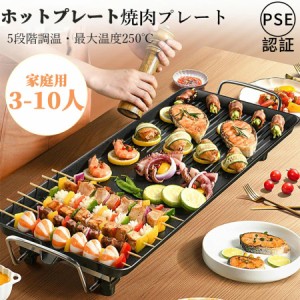 ホットプレート 焼肉プレート 無煙 電気グリル鍋 波型プレート ミニ 大容量 平面プレート 焼き肉 焼肉 電気なべ 1400W 5段階調温可能 パ