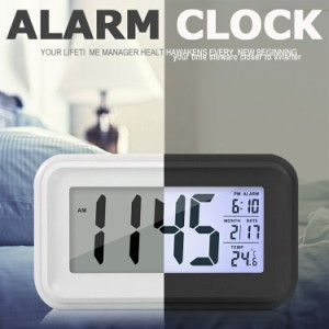 目覚まし時計 置き時計 デジタル 大音量 卓上 めざまし時計 起きれる 子供 夜間バックライト 自動点灯 温度計 アラーム 光目覚まし時計 