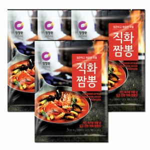 清浄園 海鮮チャンポンの素（全国送料無料）直火チャンポン粉末 96g(3人前)×4袋セット 韓国本番のチャンポン味クセになるピリ辛さ 海鮮