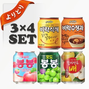 選り取り　韓国ジュース　5種類から 選べる　12個セット(4種類x3個ずつ)　韓国飲料　ボンボン　シッケ　すりおろし桃　すりおろし梨　ス