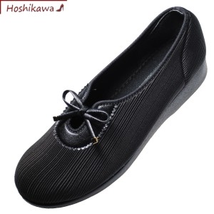 【靴のHOSHIKAWA】  『Pacfic 102』 22.5cm〜24.5cm EEEE レディース パンプス 幅広 カジュアルシューズ ブラック リハビリ 軽い