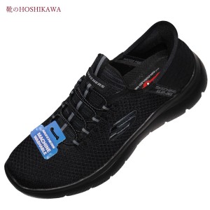 SKECHERS SPORTL 232457スケッチャーズ スニーカー24.5cm〜29cm ブラックウォーキングシューズ メンズ洗える 合皮