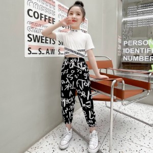 韓国子供服 女の子 半袖セットアップ キッズダンス衣装 ヒップホップ ステージ衣装半袖Tシャツ 練習着 演出 発表会 夏 