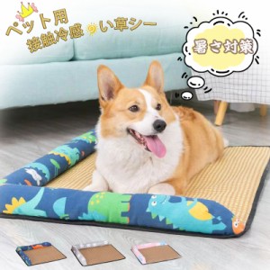 ひんやりペットマット ひえひえ 犬 猫 ペット用品 夏用 冷却マット 冷感マット 寝具 い草シート 暑さ対策グッズ 洗える 滑り止め加工 ク