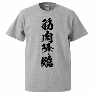 おもしろTシャツ 筋肉降臨 ギフト プレゼント 面白 メンズ 半袖 無地 漢字 雑貨 名言 パロディ 文字