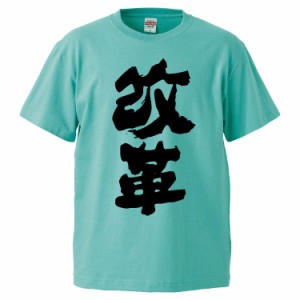 おもしろTシャツ 改革 ギフト プレゼント 面白 メンズ 半袖 無地 漢字 雑貨 名言 パロディ 文字