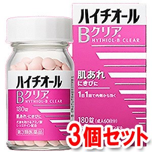 【第3類医薬品】 エスエス製薬 ハイチオールBクリア 180錠×3個セット